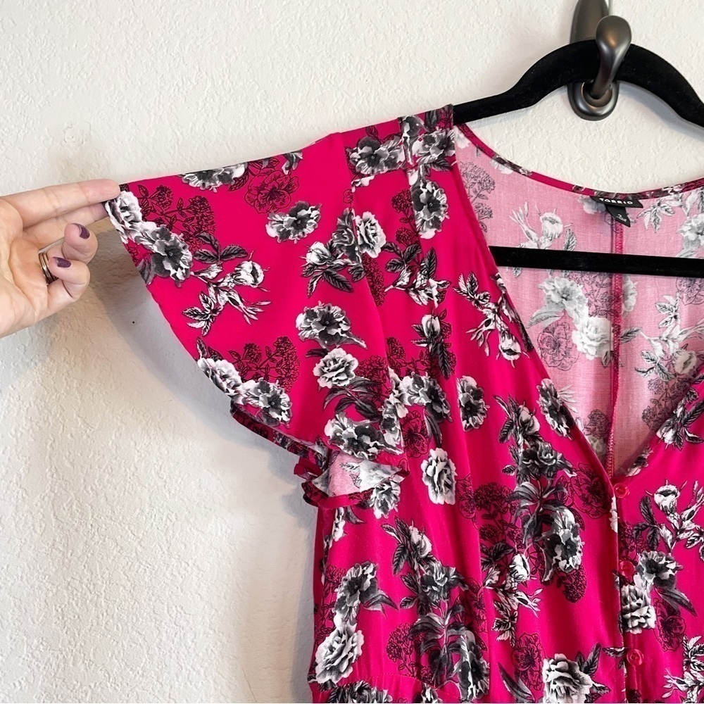 Torrid Acas Flutter Sleeve Button Front Mini Dres… - image 5